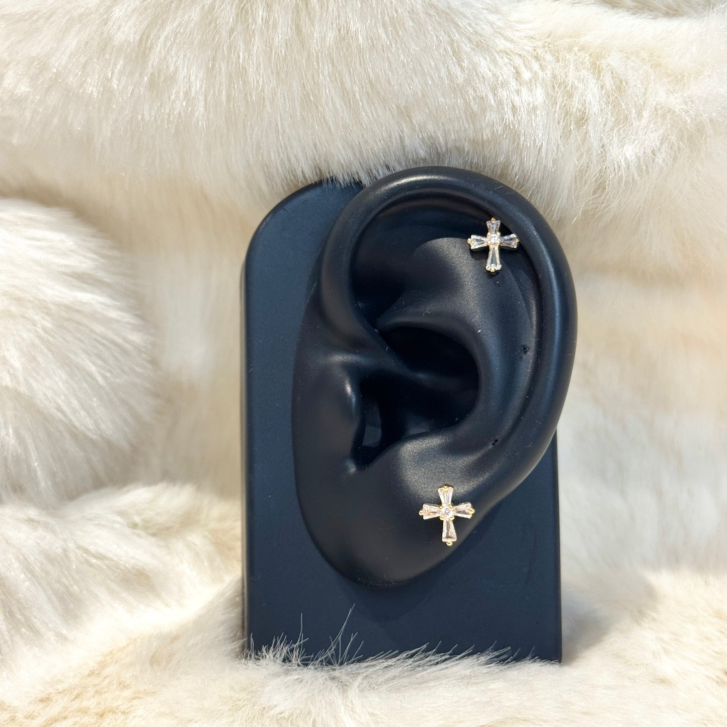 Crystal Cross Mini Stud