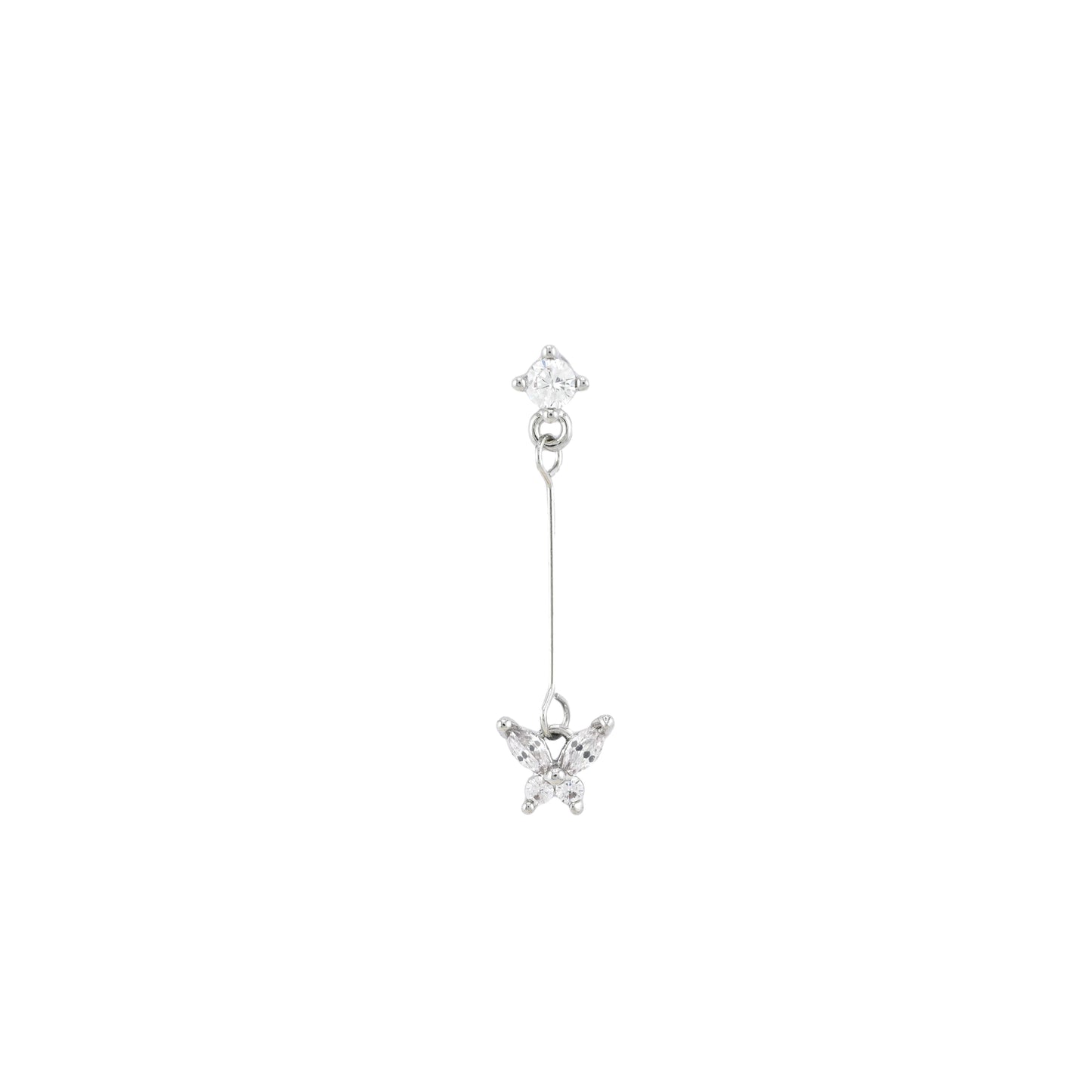 Silver Butterfly Drop